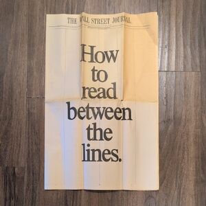 Vintage Wall Street Journal 1987/1988 Educational Edition How To Read Between Th